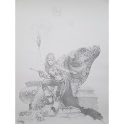 Wheatley Douglas: Sérigraphie, Femme au lézard.