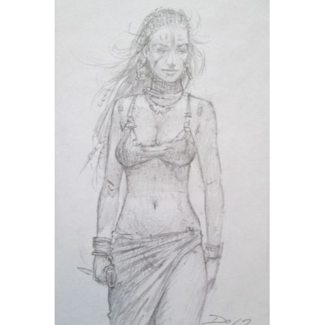 Dola: dessin original, La Guerrière.