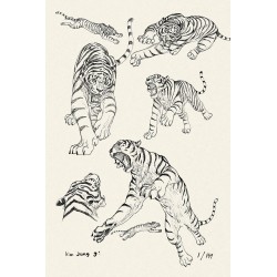 Kim Jung Gi: sérigraphie Tigers.