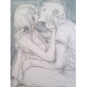 Bézian Frédéric: Dessin original, le baiser.