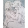 Bézian Frédéric: Dessin original, le baiser.