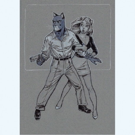 Guarnido : Blacksad pistolet fond gris.