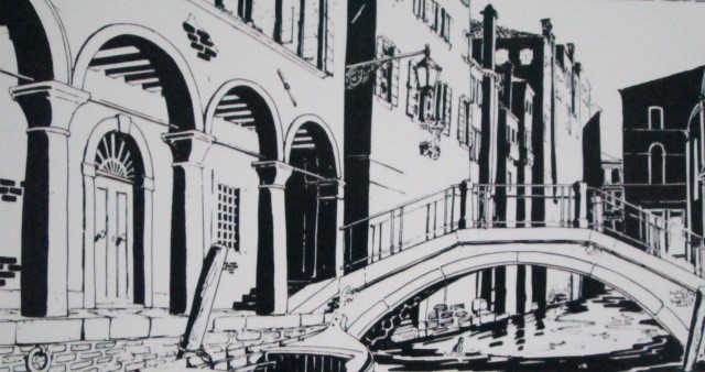 Pratt Hugo: Illustartion Fables de Venise, Série l'Architecture dans le 9°art.