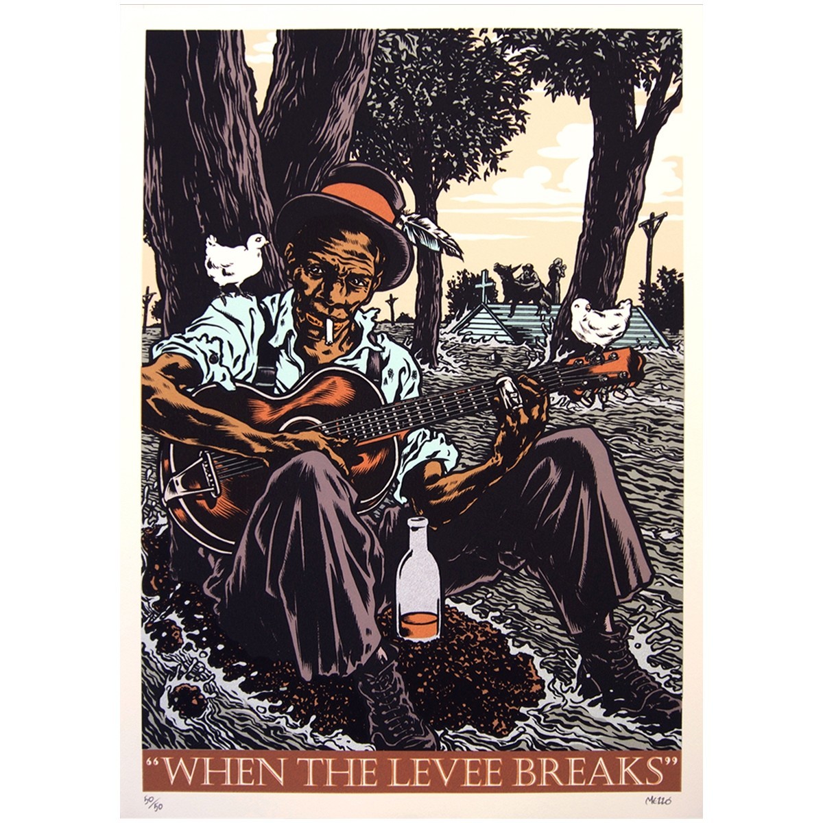 Sérigraphie Mezzo: When the Levees Breaks.