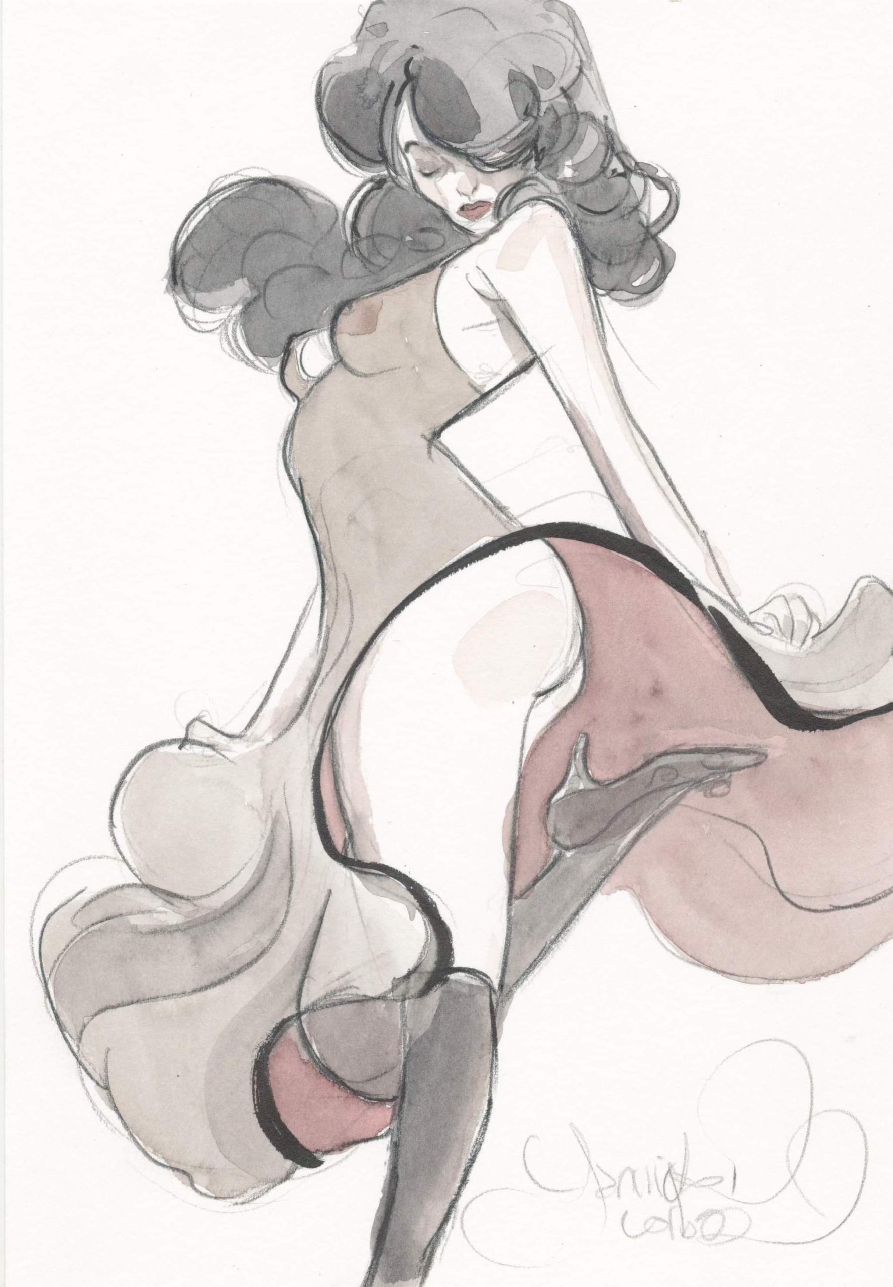 Corboz Yannick: Ondulation, dessin original.