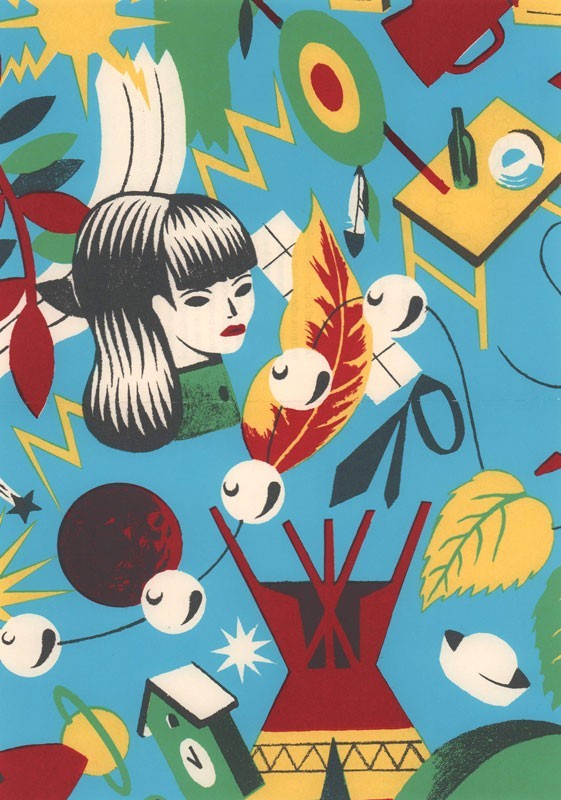 Blexbolex: Invitation La Fleur Oracle (Sérigraphie).