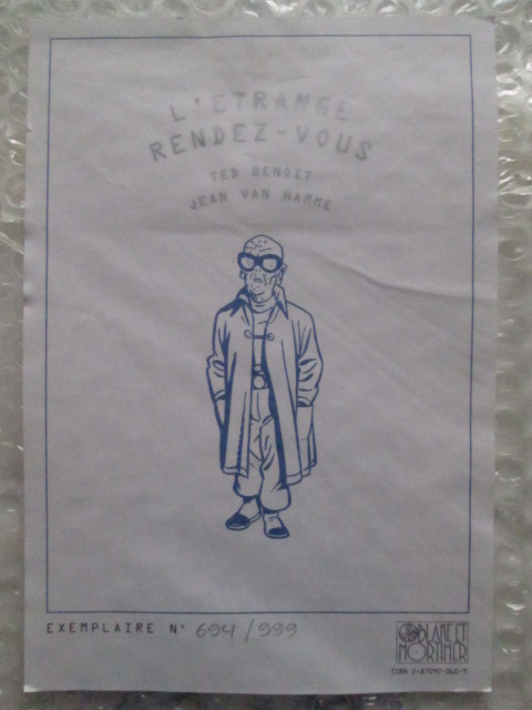 Jean Van Hamme et Ted Benoît: Tirage de Tête L'étrange rendez-vous. – Image 3