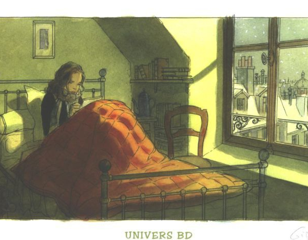 Jean-Pierre Gibrat: Ex-libris Le Vol du Corbeau, signé.